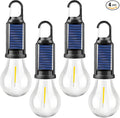 4 Packs LED Camping Lantern Rechargeable, Portable Outdoor Waterproof Emergency Lanterns with 3 Modes, Hanging Tent Light Bulbs with Clip Hook for Camping, Hiking, Party, Hurricane, Outages