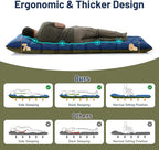 KASBAH Camping Sleeping Pad,Extra Wide 6 inch Thick Inflatable Sleeping Pads with Built-in Foot Pump and Pillow,Ultralight Camping Mat Gear for Outdoor Hiking,Camping