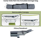 Lucania Portable Hammock with Stand Included - Foldable Freestanding Hammock for 2 Person (290 lbs Capacity) - Heavy Duty Stand Alone Hammock for Indoor, Outdoor, Camping, Patio & Backyard