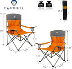 CAMPHILL Camping Chair Set of 3, Outdoor Folding Camping Chairs for Heavy People with Cup Holder & Carry Bag,Collapsible Chair Include One Sofa Chair and Two Single Chair,Support up to 500lbs