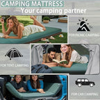 LINKET Self Inflating Sleeping Pad: Sleeping Pad with Electric Pump 3.14" Ultra-Thick Memory Foam & Built-in Pillow All Season Camping Mattress for Tent Travel Car - Self Inflating Air Mattress Green