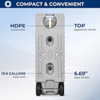 SereneLife 19.8 Gallon / 75L RV Water Tank – Camper Accessories Portable Container with Level Indicator, Rotating Spout, Metal Handle & Heavy-Duty Wheels, Suitable for Freshwater or Sewage Storage