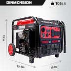 PowerSmart 7000-Watt Open Frame Inverter Generator, Electric Start Portable Generator for Home Backup & RV Camping - Gas Powered, 120V/240V Dual Voltage, Clean Power for Sensitive Electronics(PS5055C)