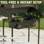 Bestfire Universal 54.3in Windscreen for 2 Burner Camping Stoves Compatible With ROVSUN/Gas One/ADREAK/SKOK and Most Outdoor Propane Stove Models, Easy to Install