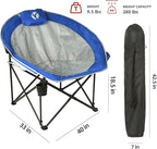ROCK CLOUD Folding Camping Chair Oversized Padded Moon Chairs Outdoor for Camp Lawn Hiking Fishing Sports, Blue