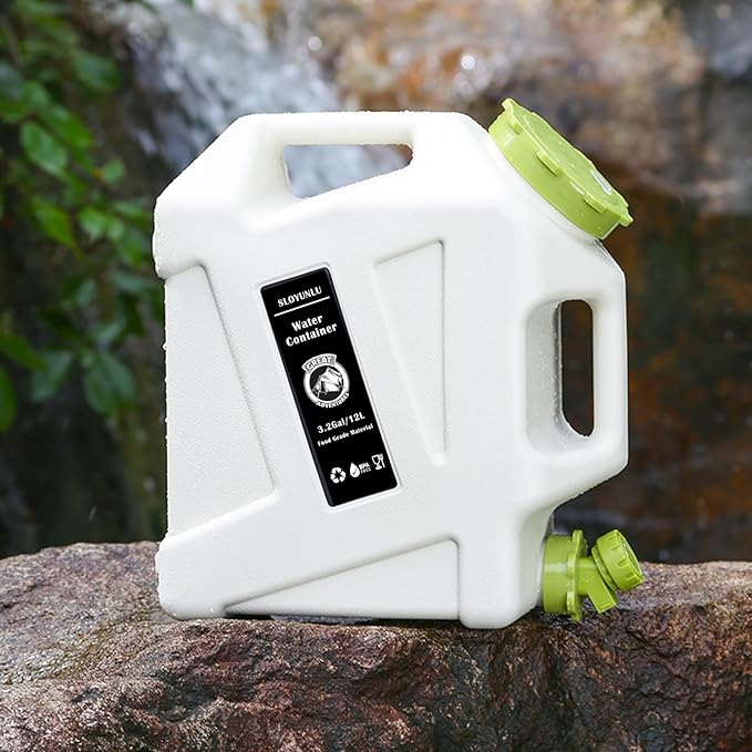 3.2 Gallon Water Jug with Spigot, BPA Free Leak-Proof Camping Water Container, Portable Emergency Water Storage for Outdoor Hiking, Camping, Home Use