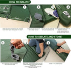 HiiPeak Memory Sleeping Pad, Compact Ultra-Thick Foam Sleeping Mats with Pillow for Camping, Easy Inflate&Deflate,9.5 R-Value Insulated Camping Mattress Pad for Car Travel Tent