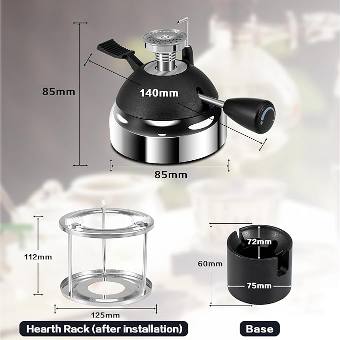 Portable Butane Burner, Mini Butane Stove for Siphon Coffee Maker, Adjustable Flame with Furnace Stand, for Picnic Camping Travel Lab Home