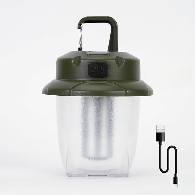Mini LED Camping Lights for Tent Lights Portable Camping Lantern Rechargeable Outdoor Flashlight Battery Powered,450LM Camp Accessories for Hiking Backpacking Emergency Outage(Green)