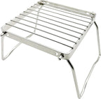 TreGoo Ultralight Mini Camp Grill with Foldable Legs – 304 Stainless Steel Grate, Portable Gas Stove & Campfire Stand, Compact Grill Grid for Backpacking/Camping/Hiking/Picnic/Travel/Fishing (Weave)