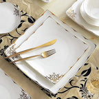 Ceramic Tableware Set with 50 Pieces, Bowl/Soup Pot/Spoon | Bone China Tableware Set, European Porcelain Combination Set