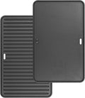 16"x10" Reversible Cast Iron Griddle for Weber Go-Anywhere Charcoal and Gas Grills, Portable Grill Griddle Plate for Indoor Stovetop/Outdoor Camping BBQ, Replacement for Weber 80631 70211 3634 67195