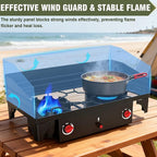 Bestfire Universal 54.3in Windscreen for 2 Burner Camping Stoves Compatible With ROVSUN/Gas One/ADREAK/SKOK and Most Outdoor Propane Stove Models, Easy to Install