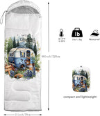 QOOMO Camping Sleeping Bags,3 Season Warm & Cool Weather,Lightweight,Waterproof Sleeping Bags for Adults & Kids,Traveling,and Outdoors,Camping Gear Equipment