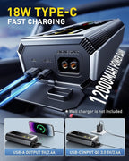AUXITO 6000A Jump Starter, 12V Car Battery Jump Starter, Up to All Gas & 12L Diesel Engine with LED Display, Portable Jump Box with 3 Modes Flashlight and Jumper Cable, Storage Case