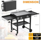 2 Burner Foldable Gas Griddle, 28 Inch Stainless Steel Portable Detachable Propane Griddle, 30,000 BTU Flat Top Barbecue Grill with Side Shelves for Camping