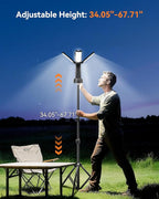 CORESLUX 10400mAh Rechargeable Camping Lights with Stand, 6000K Portable Work Light with 4 LED Lamp Heads, Magnetic Work Light Camping Essentials for Outdoor Work, Garage, Camping, Fishing, 2 Pack