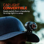 NEBO MYCRO 700 Headlamp | USB-C Rechargeable 700 Lumen Headlamp, 6 Light Modes, White Red & Green Light, IPX4 Water Resistant, Adjustable Strap, Cap Light Convertible