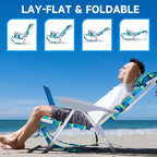1PC Portable Beach Chair for Adults, 5 Position Backpack Folding Camping Chairs for Outdoor, Beach Chairs with Backpack Straps, Striped