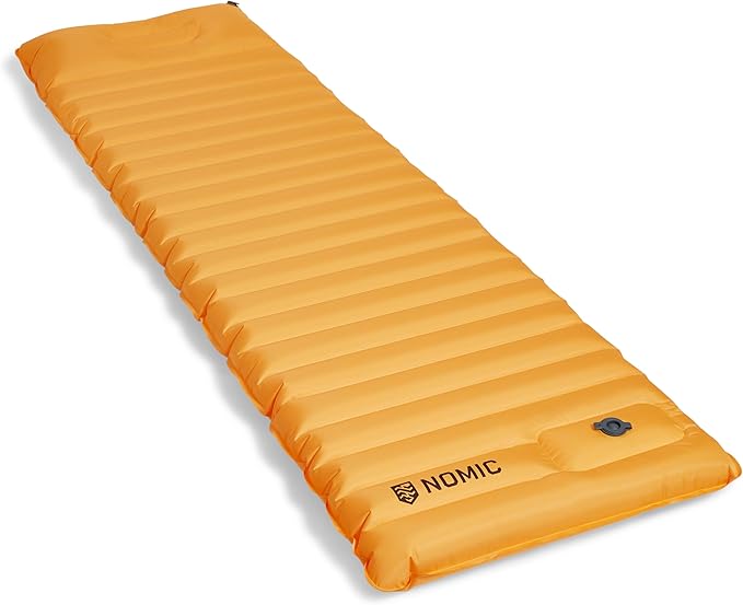 Nomic Lumin AIR Self Inflating Sleeping Pad, Extra Thick 4" Insulated Camping Mat with Built-in Foam Pump, 30s Inflate / 5s Deflate, Integrated 6" Pillow, 79 x 26 x 4 in, Est. R-Value 4