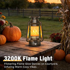 2 Modes Solar Lanterns Outdoor Waterproof, Rechargeable LED Flame Solar Lanterns Decorative Outdoor, Vintage Lantern Hanging Solar Lights for Yard, Porch, Camping, Patio, Garden, Cabin, Gifts (2 Pack)