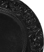 DYRABREST 150 Pcs 13 Inch Charger Plates, Bulk PP Wedding Chargers with Floral Reef Design Decorative Round Ruffled Rim Dinner Plates for Wedding Party Event Table Setting Decoration