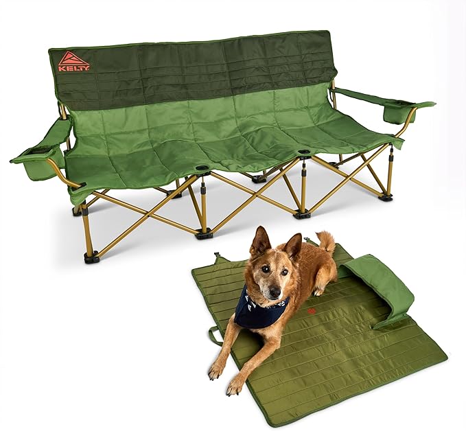 Kelty Lowdown Couch - 3 Person Capacity Camping Chair, Extra Large and Sturdy Bench for Campsites, Soccer Games, and Backyard Parties