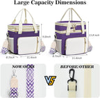 LOKASS Lunch Box for Women-16L-Insulated Lunch Bag Women, Expandable Double-layer Leakproof Cooler Bag with Upgrade Adjustable Shoulder Strap Ideal for Work/Picnics（Purple）
