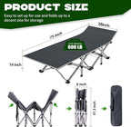 NAIZEA Folding Camping Cots for Adults, Folding Cot with Mattress, Camping Foldable Bed, Portable Military Cot, Double Layer Oxford Strong Heavy Duty Sleeping Cots for Camp Office Travel