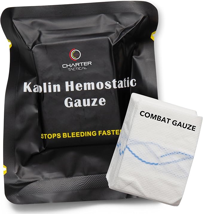 First Aid Advanced Quick Clot Combat Gauze - Flexible Hemostatic Gauze - to Stop The Bleed kit Faster Wound Packing with Quick Clotting Medical Gauze - Survival Kit Supplies - 3" x 12.5'