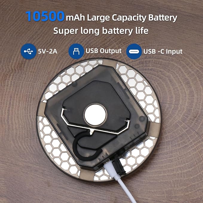 Rechargeable Camping Tent Light 12000mAh 45W 4000Lumen Battery Operated LED Lights IPX5 Waterproof Portable Lamp for Power Outages Outdoor Emergency Home Use