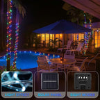 ANJAYLIA 33FT 100 LED Solar Rope Lights Outdoor Waterproof, Solar Powered Rope String Lights with 8 Modes for Outdoor, Patio, Garden, Camping, Holiday & Christmas Décor Multicolor