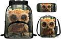 Owl Backpack for Boys 4-6 Toddler School Backpack 3-4 Boys with Lunch Bag and Pencil Case Lightweight Hiking Rucksack for Travel Back Bags with Water Bottles Pockets