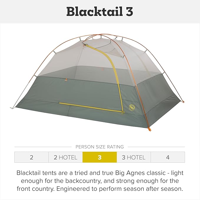 Big Agnes Blacktail & Blacktail Hotel Tent - Backpacking Tent for Camping, 3 Season, Ultralight, Waterproof