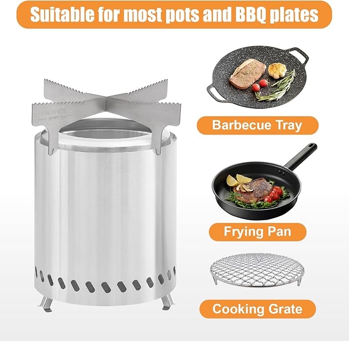 Fire Pit Cooking Frame for Solo Stove Mesa XL, Mesa – Transform Your Tabletop Fire Pit into Camping Cook Stove with This Accessory. Replacement for Titan, Campfire Cooking Ring (for MESA or Titan)