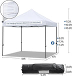 Yaheetech Canopy Tent, Commercial Instant Heavy Duty Canopy, 500D Waterproof Adjustable Canopy with Wheeled Carry Bag, 4 Sandbags and 4 Stakes (10x10, White)