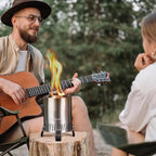 Table Top Fire Pit – Portable Smokeless Tabletop Firepit for Patio, Balcony and Camping – Indoor Fire-Pit, Table-top, Mini Grill, Smores Small Outdoor Fire Bowl Pellets or Wood Fuel (Stainless Steel)