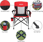 Camping Chair for Adults 350 LBS Support Camp Chair 2PCS with Breathable Mesh Back Fabric with Arm Rest Cup Holder and Portable Carrying Bag