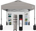 Best Choice Products 10x10ft Pop Up Canopy Tent with Sidewall, 1 Person 1 Minute Set Up, Carry Case, 4 Weight Bags - Light Gray