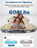 JOYTUTUS Model Y Air Mattress, Self-Inflating Camping Bed Compatible with Tesla Model Y, Upgraded Built-in Pump, Soft Bed Sheets, 2 Pillows,Camel