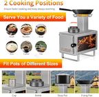 Camping Stove for Hot Tents, LAMA 304 Stainless Steel Wood Burning Stove with Stainless Wall Chimney Pipes for Tents, Shelter, Outdoor Portable Stove for Camping Heating and Cooking