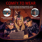 USB Rechargeable Headlamp 12000 Lumen Ultra Bright LED Work Headlight, 4 Modes Waterproof Head Lamp Best Headlamps for Adults, Camping, Outdoors & Hard Hat Work Zoomable Headlight (Red)