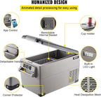 VEVOR Portable Refrigerator 37 Quart(35 Liter),Travel,Car Refrigerator Dual Zone with 12/24v DC & 110-240v AC for Camping, Fishing,12 Volt Refrigerator App Control(-4℉~68℉), Outdoor or Home Use