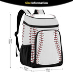 xigua Sport Stripe Baseball Cooler Backpack Leakproof Large Capacity Insulated Backpack Cooler Bag Lunch Bag for Work/Hiking/Camping/Beach/Fishing