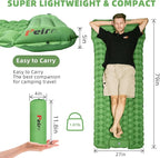 Camping Sleeping Pad, Ultralight Camping Mat with Pillow Built-in Foot Pump Inflatable Sleeping Pads, Compact Sleep Pad for Camping Backpacking Hiking Traveling