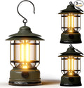 Portable LED Camping Lanterns,1500LM Step-less Dimming, Lightweight Retro Battery Powered USB Rechargeable Tent Lights,Survival Kits Flashlight for Power Outage Emergency Hiking Hurricane 3 Pack Green