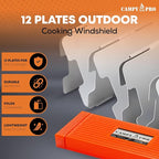 Portable Stove Windscreen – Lightweight 12-Plate Aluminum Windshield for Butane & Propane Camping Stoves, Backpacking Gear, Hiking & Picnic Cooking Essentials with Storage Box