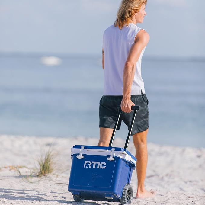 RTIC 22 QT Ultra-Light Wheeled Cooler with Handle, Hard Insulated Portable Ice Chest Box for Beach, Drink, Beverage, Camping, Picnic, Fishing, Boat, Barbecue