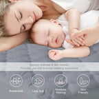 Twin Mattress Protector Pad Waterproof Quilted, Breathable & Cooling Twin Size Mattress Cover Fitted for Kids with Deep Pocket Up to 14" for Single Bed, 2 Pack (Gray)