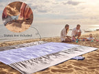WEKAPO Beach Blanket Sandproof Waterproof, Extra Large Beach Mat, Oversized & Compact Sand Free, Quick Drying Beach Essentials for Vacation, Cruise, Picnic & Camping with Stakes
